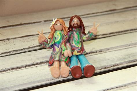 hippie wedding cake topper